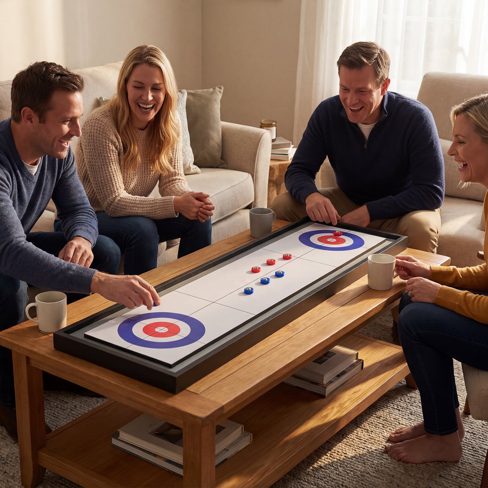 2-in-1 Shuffleboard & Curling Tabletop Game2-in-1 Shuffleboard & Curling Tabletop Board Game | Portable Family Game - Niksstuff