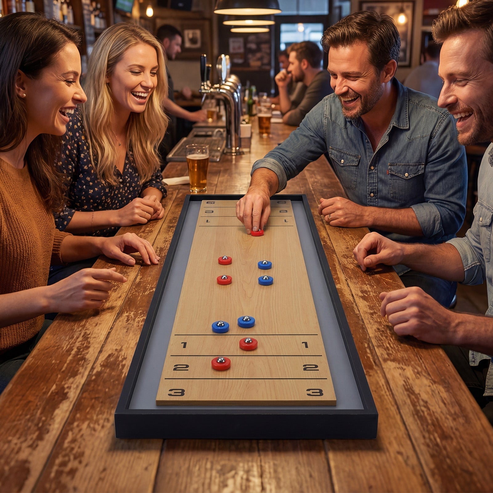 2-in-1 Shuffleboard & Curling Tabletop Game2-in-1 Shuffleboard & Curling Tabletop Board Game | Portable Family Game - Niksstuff
