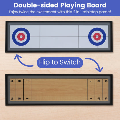 2-in-1 Shuffleboard & Curling Tabletop Game2-in-1 Shuffleboard & Curling Tabletop Board Game | Portable Family Game - Niksstuff