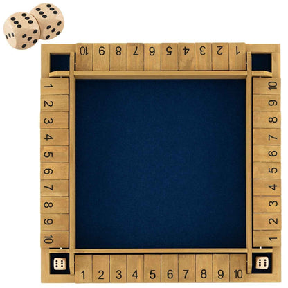 24" Extra-Large 4-Player Shut the Box Dice Game with Felt Base