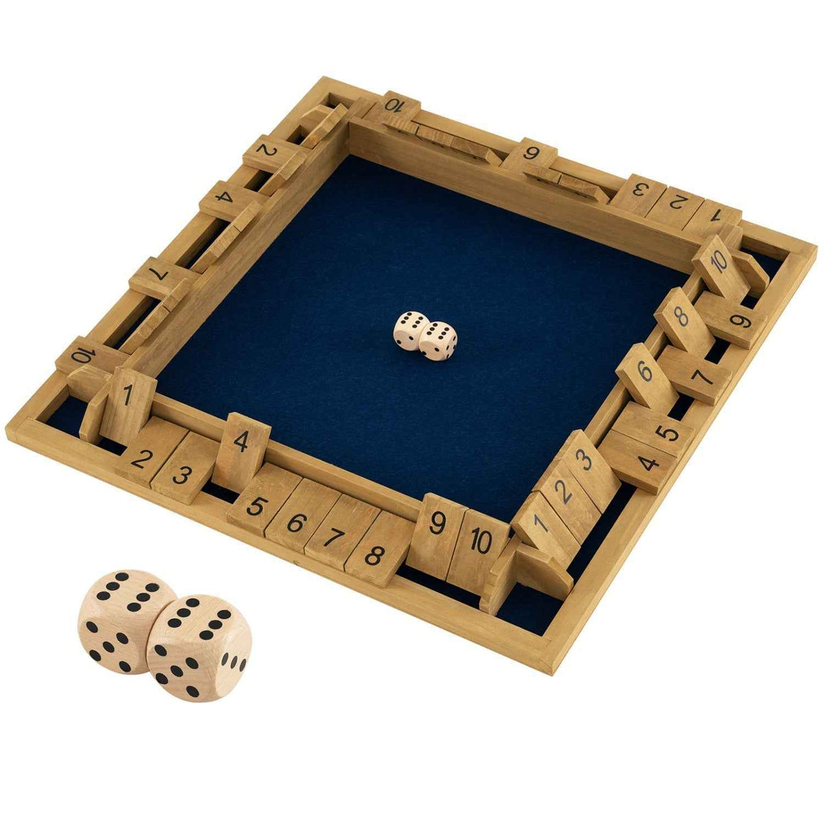24" Extra-Large 4-Player Shut the Box Dice Game with Felt Base