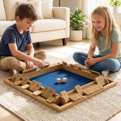24" Extra-Large 4-Player Shut the Box Dice Game with Felt Base