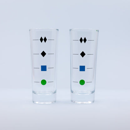 Trail Sign Shot Glasses - Set of 2 Après-Ski 2oz Glass