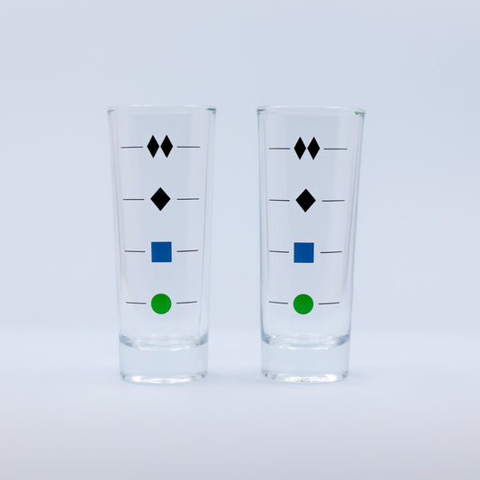 Trail Sign Shot Glasses - Set of 2 Après-Ski 2oz Glass