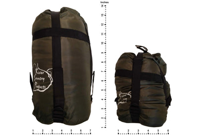 River Country Gear Sleeping Bag, Pad & Pillow Combo Set – R-4.5 Insulated Pad, 40°F Rated Bag