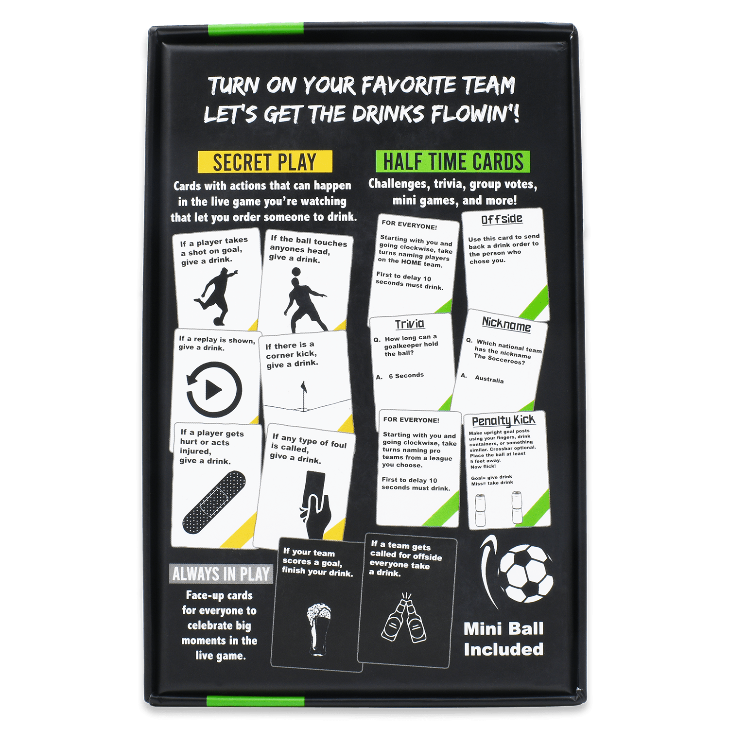 Watch Soccer, Get Drunk | The Live Soccer Drinking Game | 260 Cards | Falling Whale Games - Niksstuff