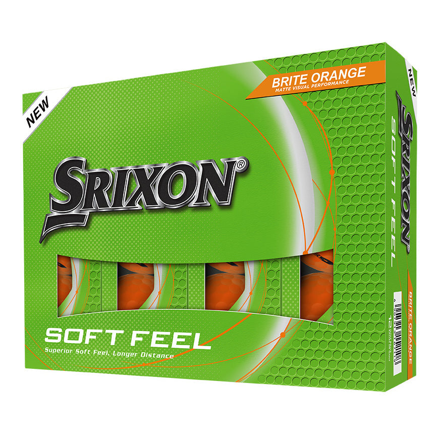 Srixon 2025 Soft Feel Brite Golf Balls | FastLayer Core | 338 Speed Dimple | Green, Red or Orange - Niksstuff