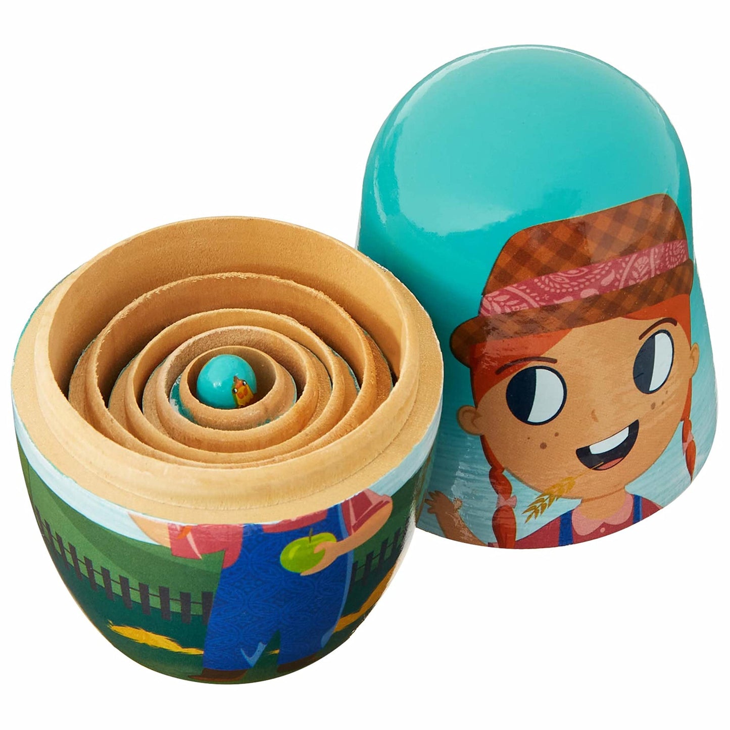 Barnyard Nesting Dolls | 6-Piece Matryoshka-Style Stacking Toy | Farm Animals | Chucklebox - Niksstuff