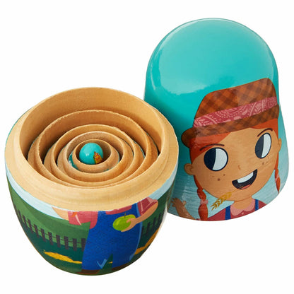 Barnyard Nesting Dolls | 6-Piece Matryoshka-Style Stacking Toy | Farm Animals | Chucklebox - Niksstuff