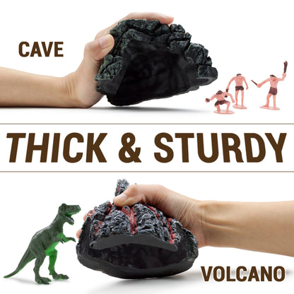 Prehistoric Playset | 100-Piece Dinosaur & Caveman Set with Playmat | Chucklebox - Niksstuff