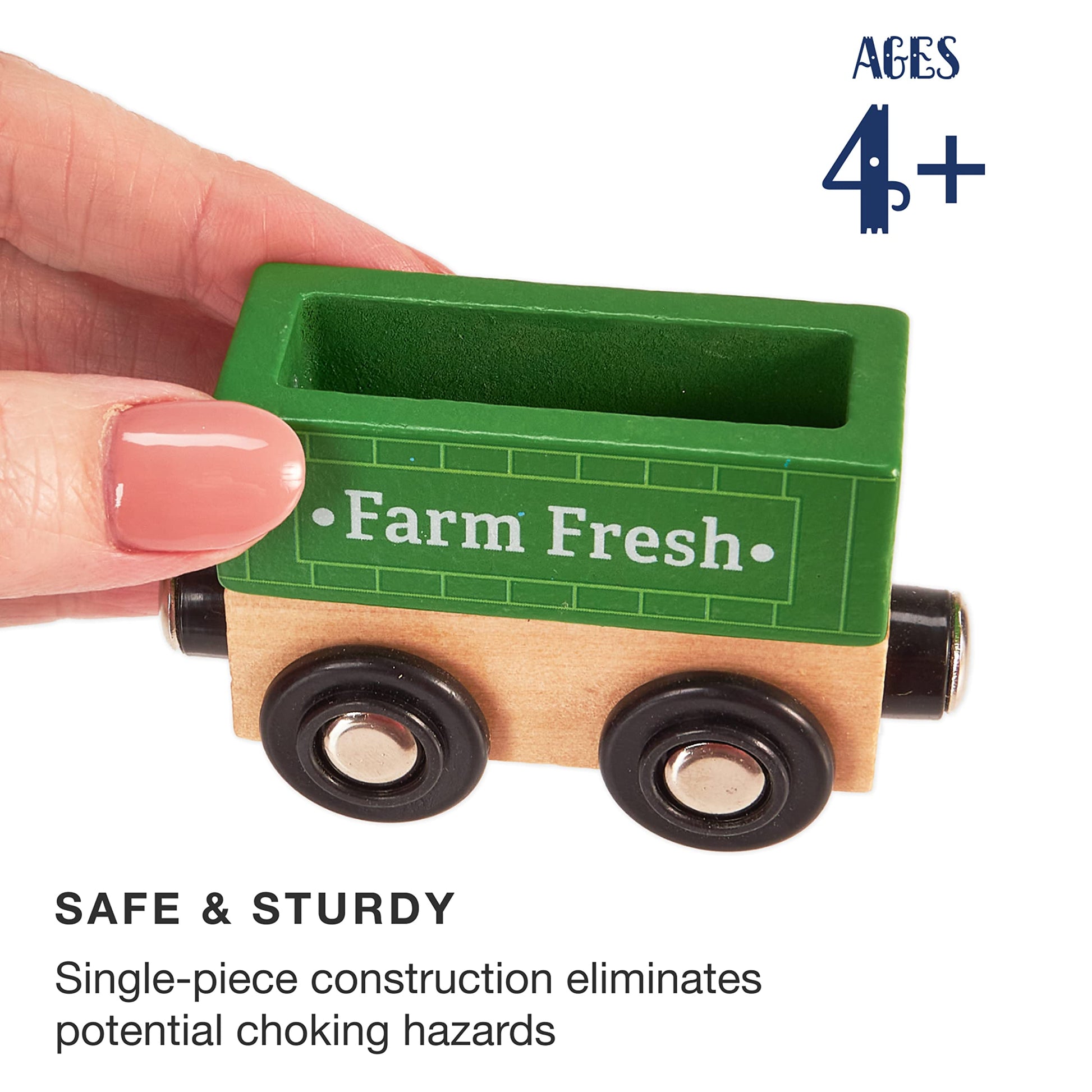 Grab & Go Railroad | Portable Magnetic Train Set | Recycling & Farming Theme | Chucklebox - Niksstuff