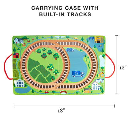 Grab & Go Railroad | Portable Magnetic Train Set | Recycling & Farming Theme | Chucklebox - Niksstuff
