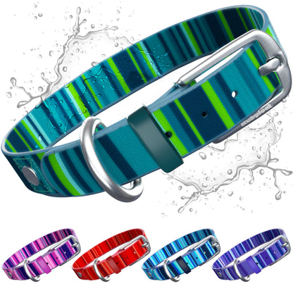 Rubyloo Waterproof Dog Collar | Washable & Stink-Proof | Poly-Coated Nylon | S, M or L | 5 Colors