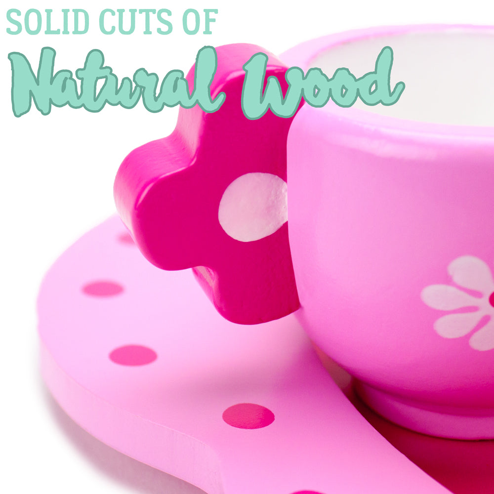 Pink Blossoms Tea Time for Two | 16-Piece Kids' Tea Set | Chucklebox - Niksstuff