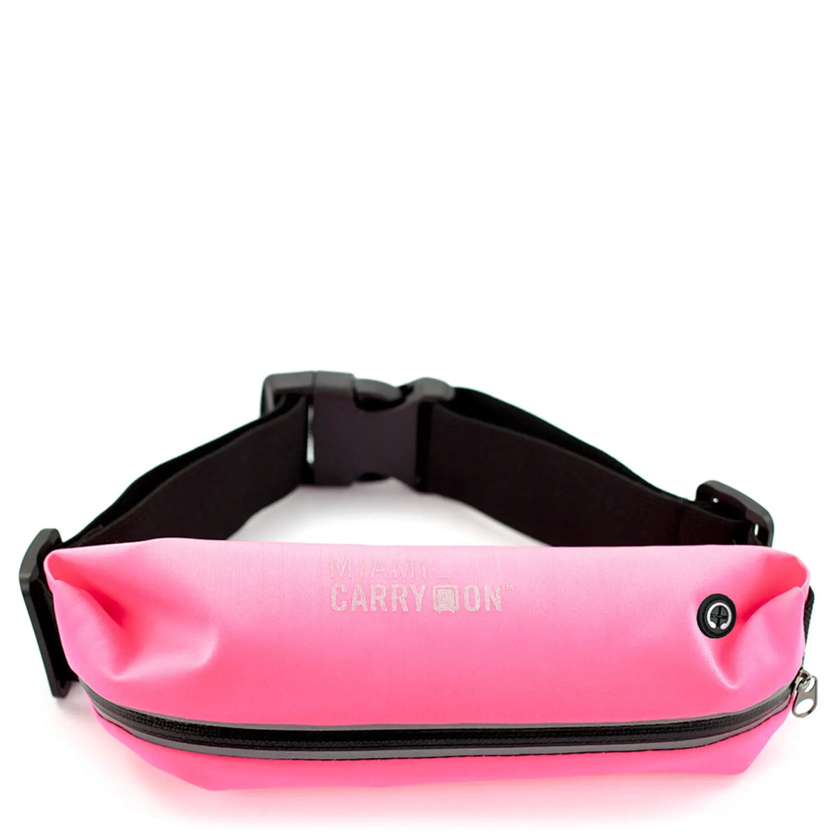 Miami CarryOn Reflective Running Belt Bag – Water-Resistant Lycra, Adjustable Fit