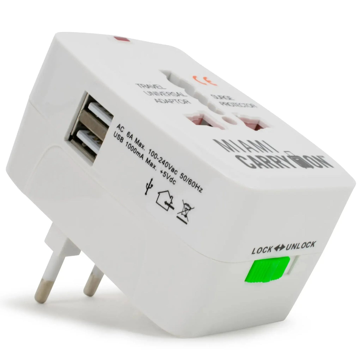 International Travel Adapter with USB Ports | 150+ Countries | Miami Carry On - Niksstuff