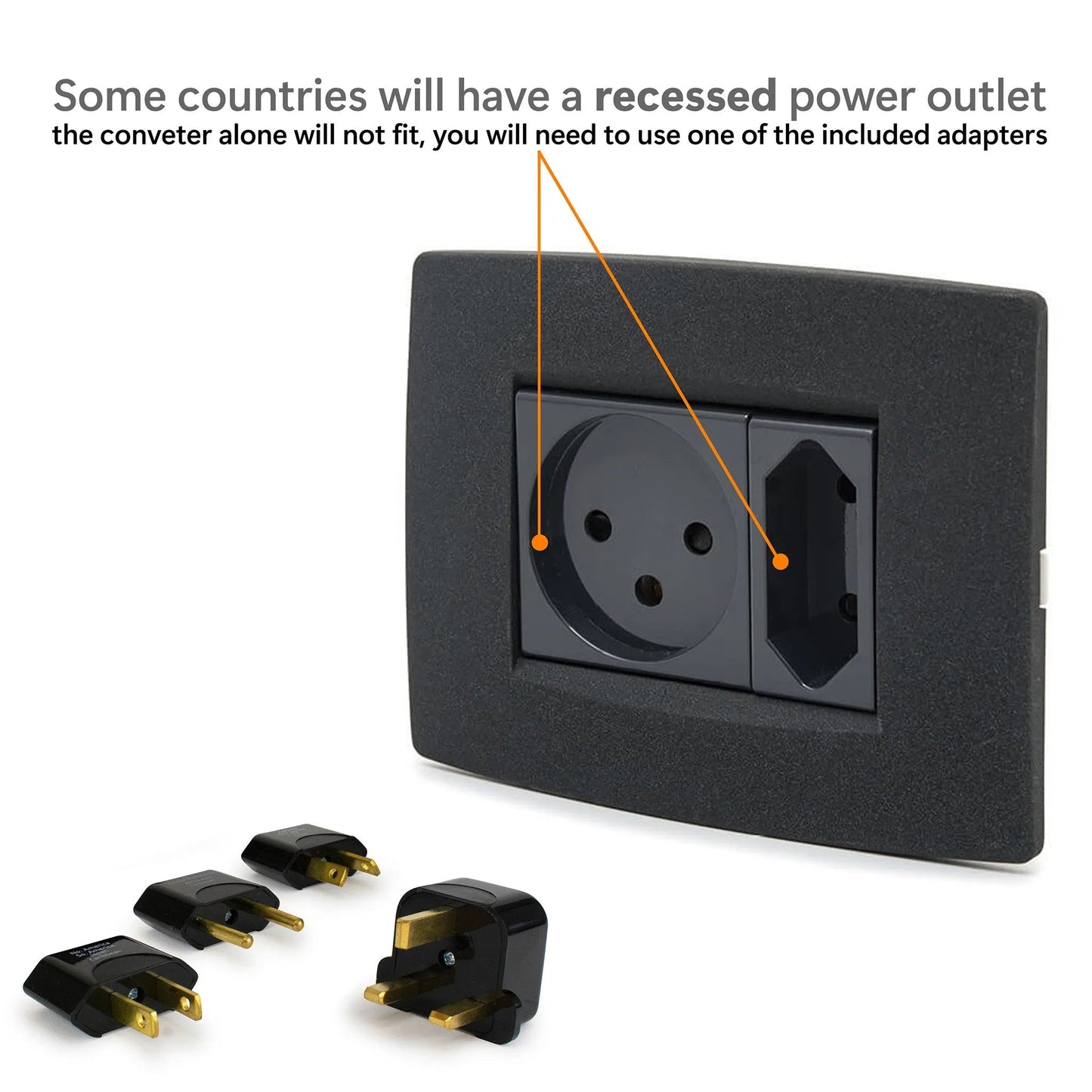 Step-Down Travel Voltage Converter & Adapter Kit | 170+ Countries - Niksstuff