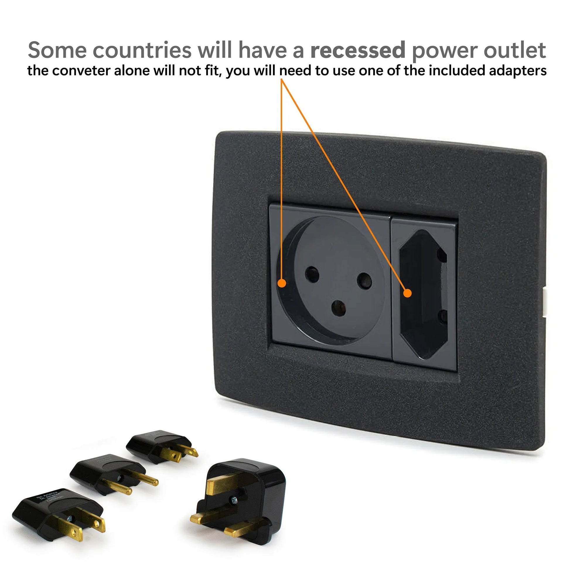 Step-Down Travel Voltage Converter & Adapter Kit | 170+ Countries - Niksstuff