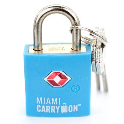 TSA Approved Keyed Padlock | 6 Colors | 1 or 2 Pack | Miami Carry On - Niksstuff