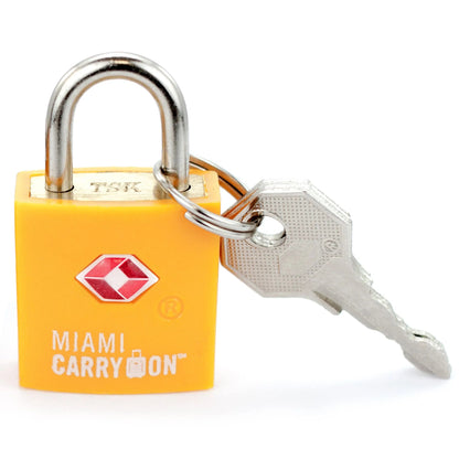 TSA Approved Keyed Padlock | 6 Colors | 1 or 2 Pack | Miami Carry On - Niksstuff