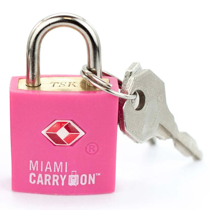TSA Approved Keyed Padlock | 6 Colors | 1 or 2 Pack | Miami Carry On - Niksstuff