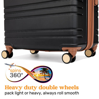 Miami CarryOn Brickell 3-Piece Expandable Luggage Set – ABS Shell, 360° Wheels