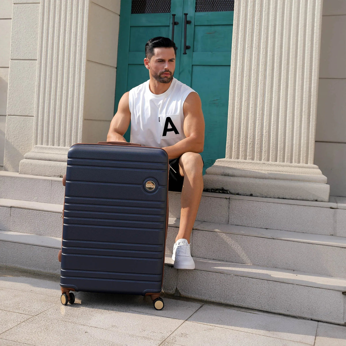 Miami CarryOn Brickell 3-Piece Expandable Luggage Set – ABS Shell, 360° Wheels