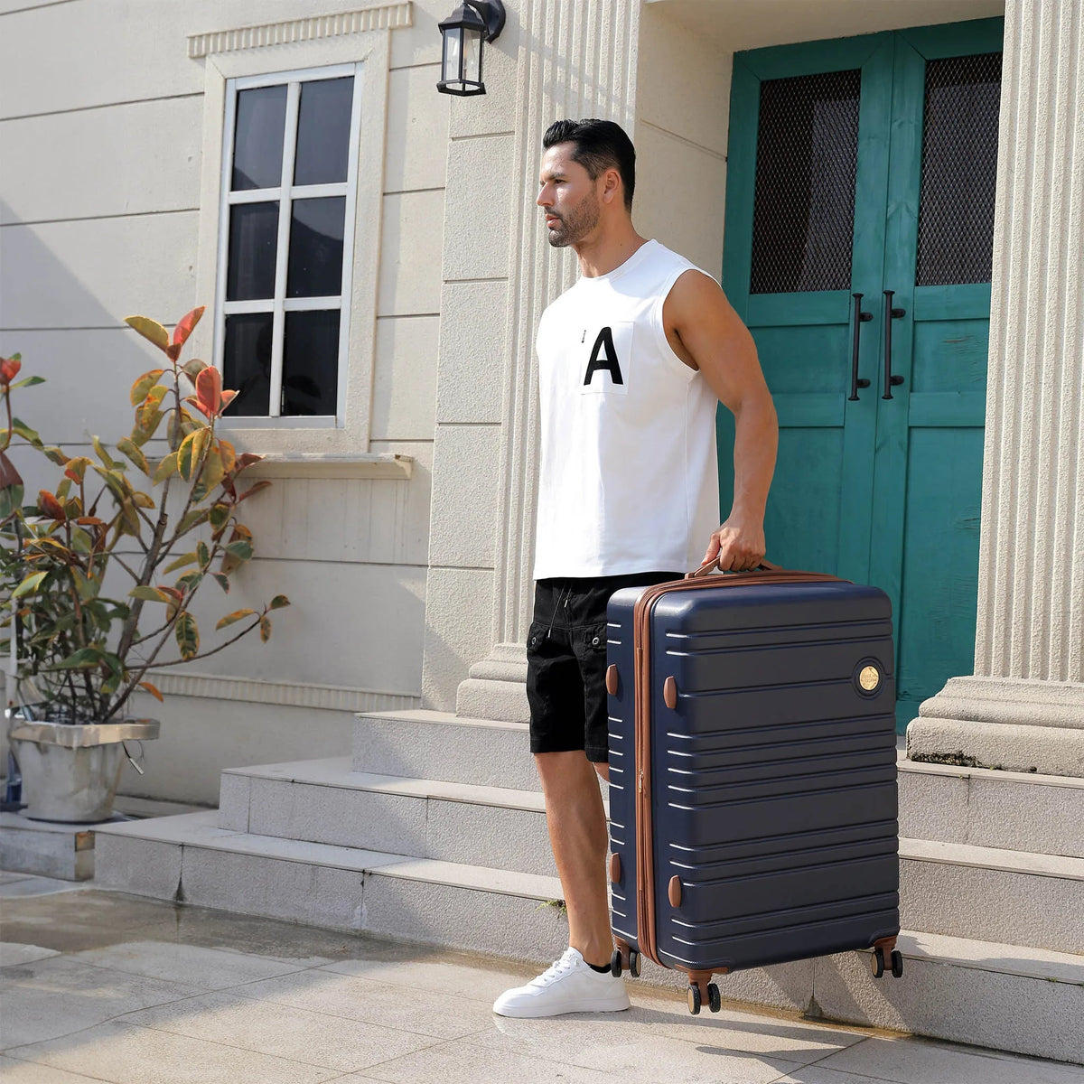 Miami CarryOn Brickell 3-Piece Expandable Luggage Set – ABS Shell, 360° Wheels