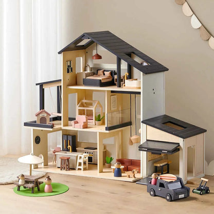Tiny Land® Sweetwood Edge Dollhouse & Wooden Dollhouse Garage