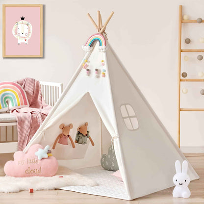 Tiny Land Kids Teepee Play Tent with Floor Mat