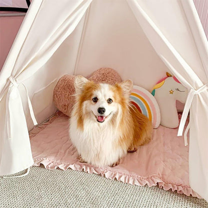 Tiny Land Kids Teepee Play Tent with Floor Mat