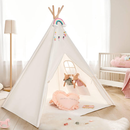 Tiny Land Kids Teepee Play Tent with Floor Mat