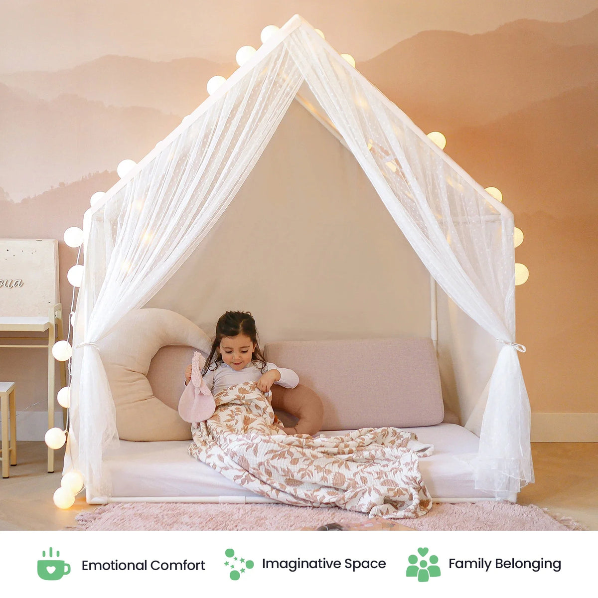 Tiny Land Large Kids Play Tent – Cozy Cabin with Windows & Closable Door