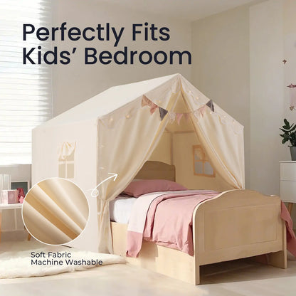 Tiny Land Large Kids Play Tent – Cozy Cabin with Windows & Closable Door