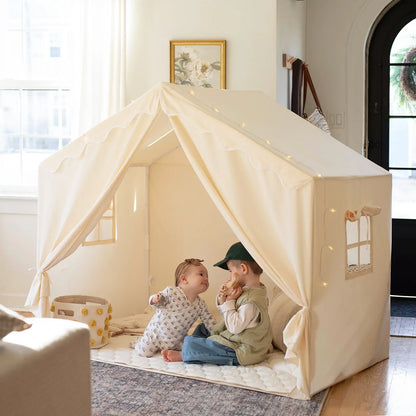 Tiny Land Large Kids Play Tent – Cozy Cabin with Windows & Closable Door