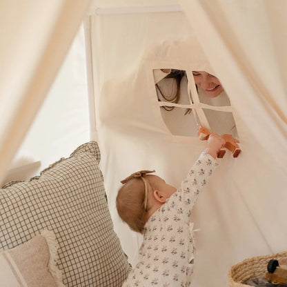 Tiny Land Large Kids Play Tent – Cozy Cabin with Windows & Closable Door