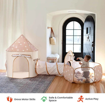 Tiny Land 3-in-1 Play Tunnel, Tent and Ball Pit Set