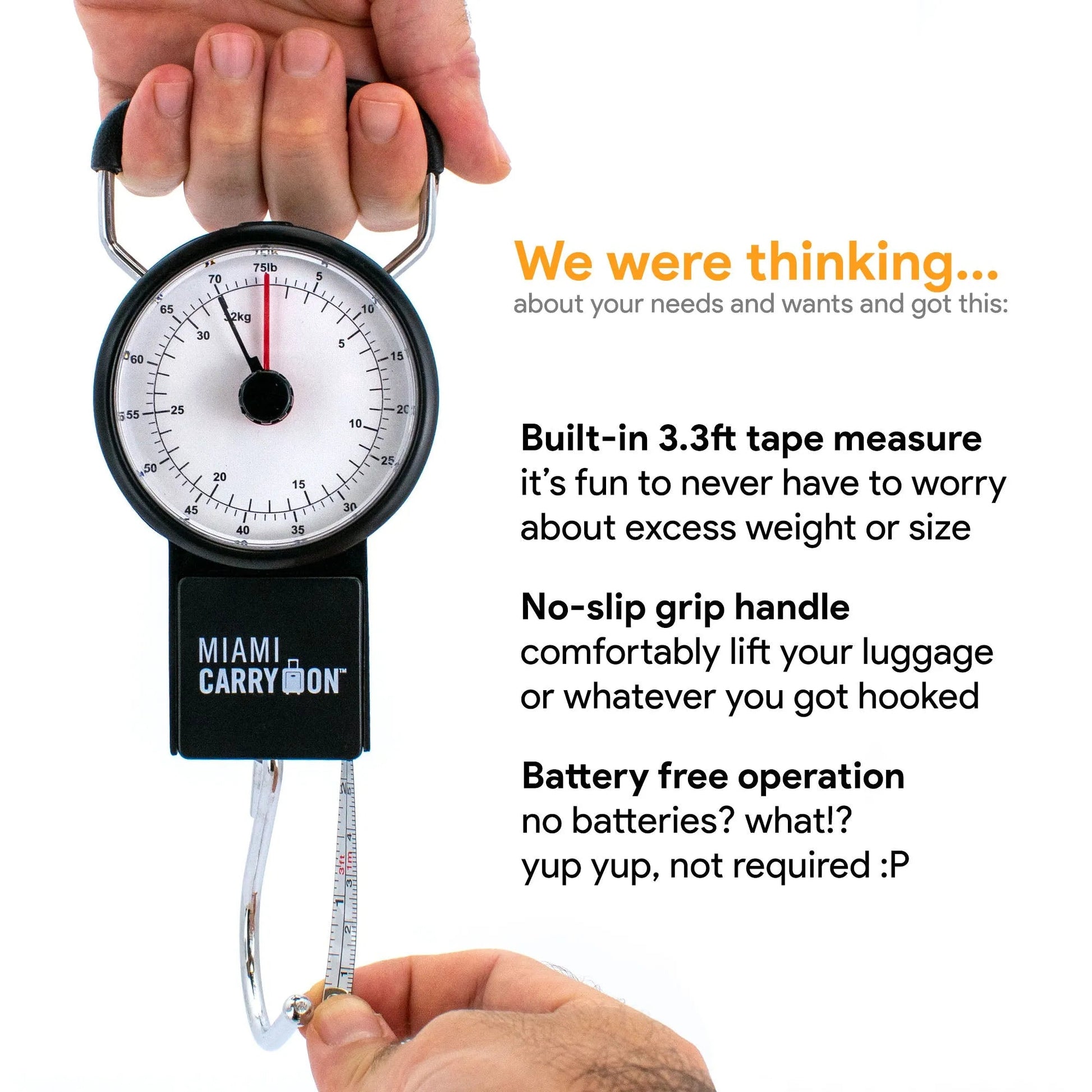 Retro Mechanical Luggage Scale | 75 lb Capacity | No Batteries | Miami Carry On - Niksstuff