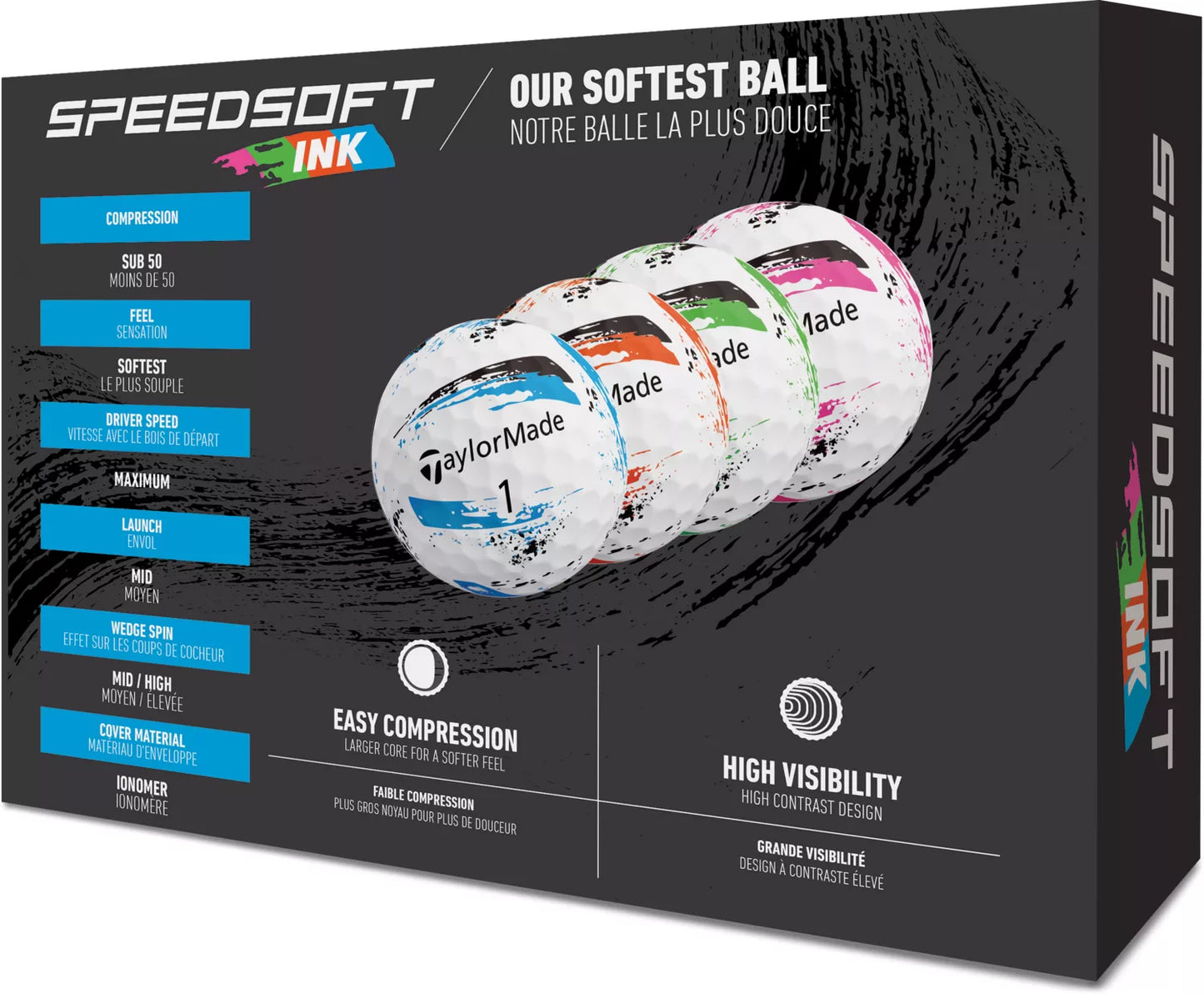 TaylorMade SpeedSoft Golf Balls | Low Compression | Soft Feel | 6 Colors - Niksstuff