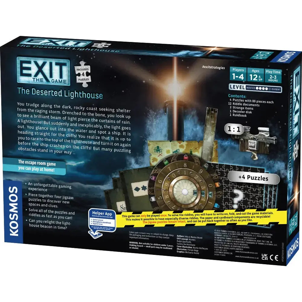 The Deserted Lighthouse | EXIT Escape Room Game with Jigsaw Puzzles | Kosmos | Ages 12+ | 1–4 Players - Niksstuff