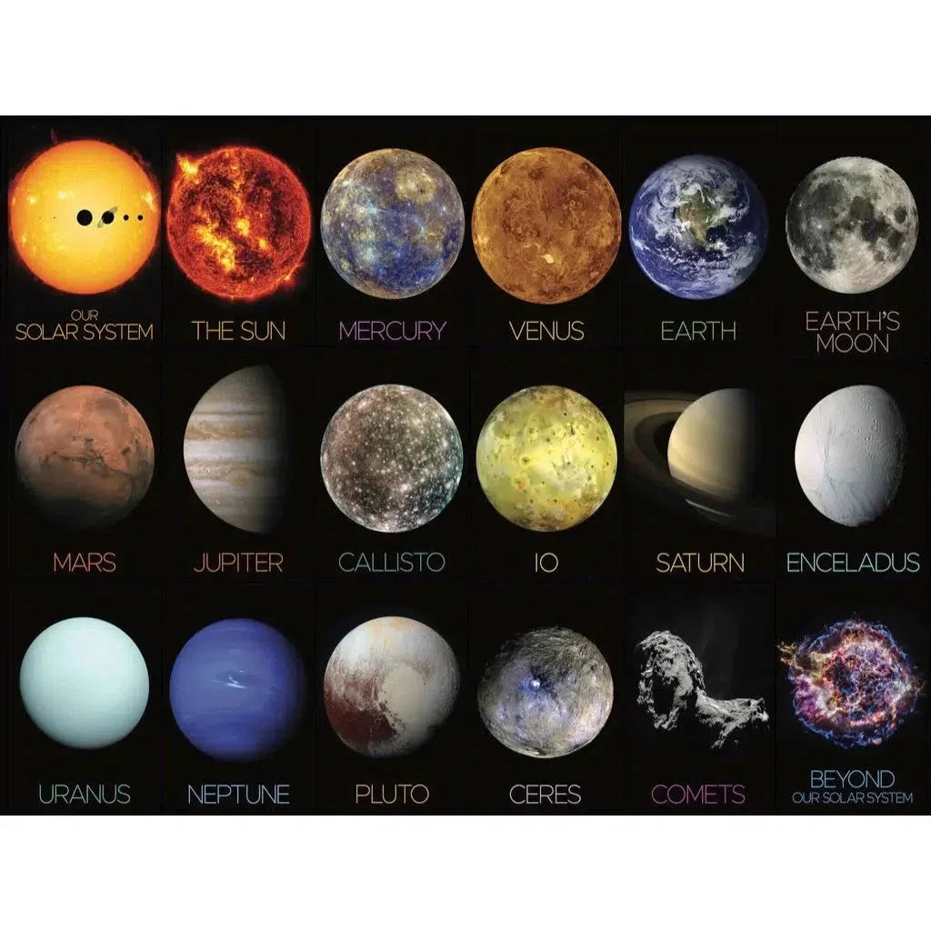 The Solar System Jigsaw Puzzle | 1000 Pieces | 26.625"x19.25" | NASA Space Travel Poster | Made in USA - Niksstuff