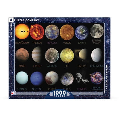 The Solar System Jigsaw Puzzle | 1000 Pieces | 26.625"x19.25" | NASA Space Travel Poster | Made in USA - Niksstuff