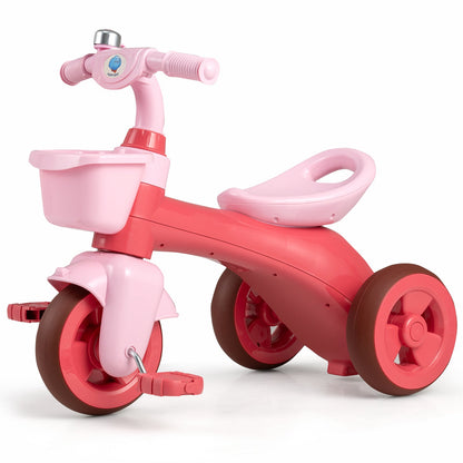 Toddler Tricycle with Front Baskets, Bell & Elephant Design | Ages 3-5