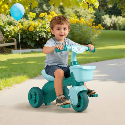 Toddler Tricycle with Front Baskets, Bell & Elephant Design | Ages 3-5