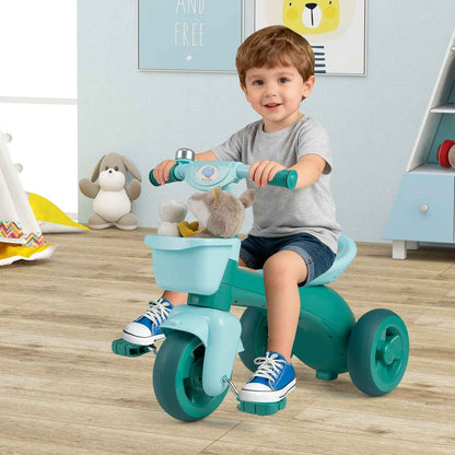 Toddler Tricycle with Front Baskets, Bell & Elephant Design | Ages 3-5