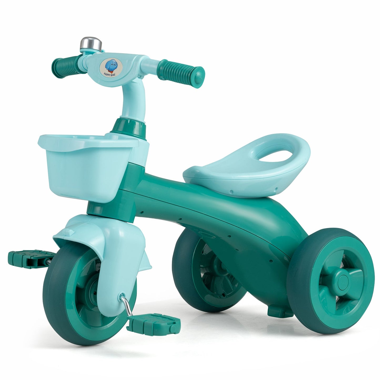 Toddler Tricycle with Front Baskets, Bell & Elephant Design | Ages 3-5