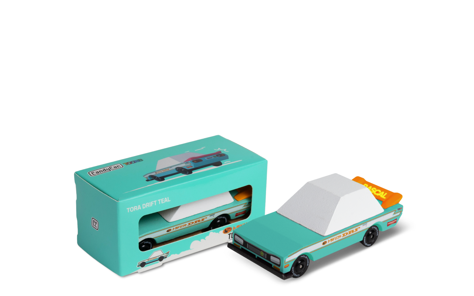 Tora Drift Teal | Candylab CANDYCAR TOONS Toy Car | Wooden & Diecast | Ages 3+ | Collectible - Niksstuff