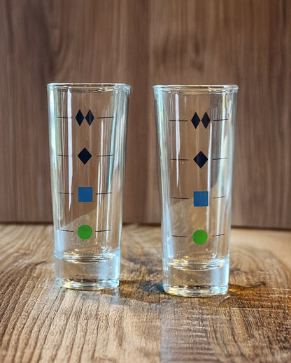 Trail Sign Shot Glasses - Set of 2 Après-Ski 2oz Glass