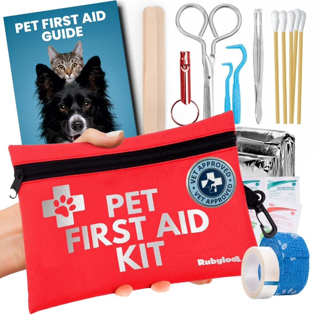 Rubyloo Pet First Aid Kit for Dogs & Cats | Vet-Approved | Essential or Travel Size