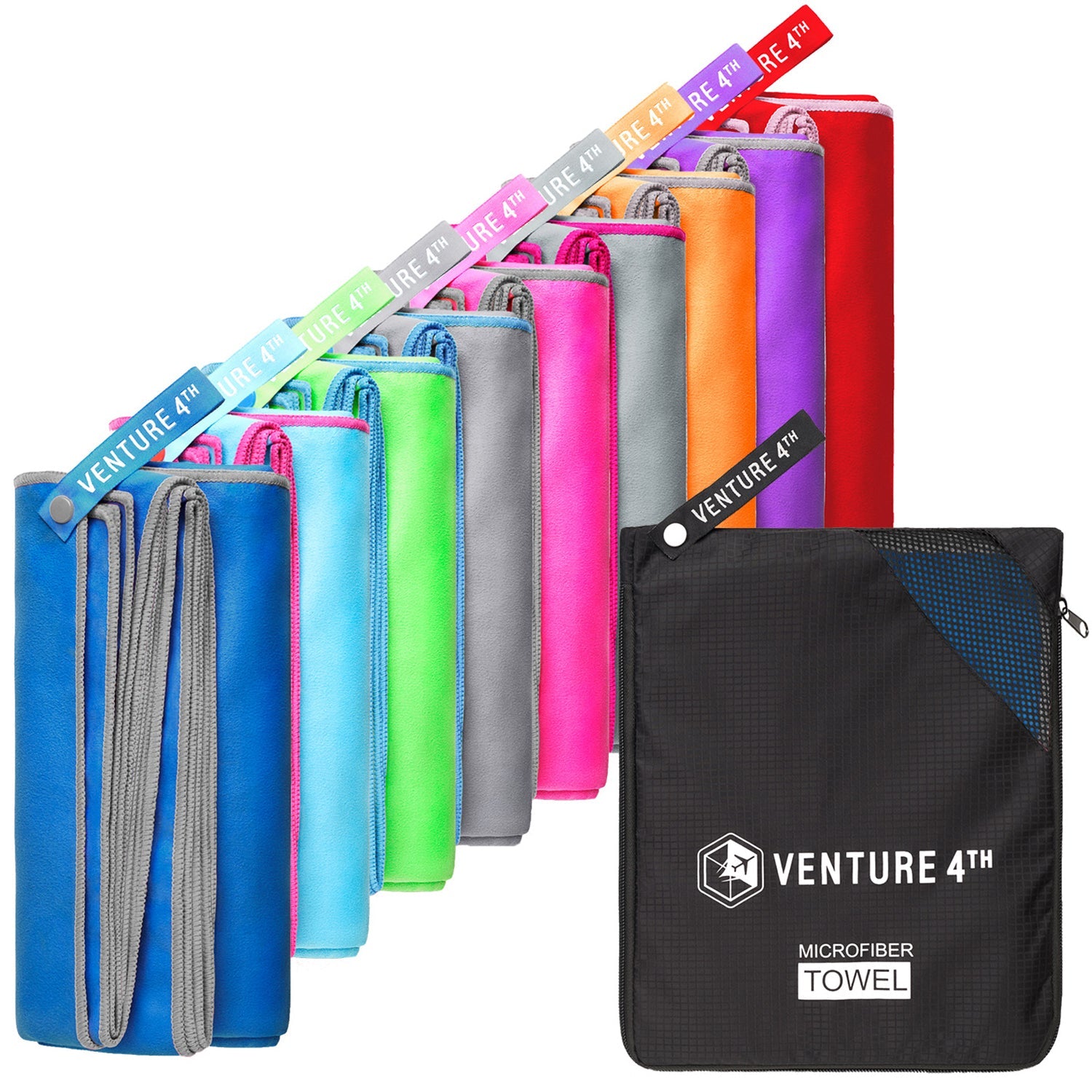 VENTURE 4TH Quick-Dry Microfiber Travel Towel | 3 Sizes | 9 Colors - Niksstuff